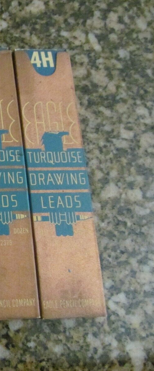 *4 Eagle Turquoise Drawing Leads No. 2375(2) 2H , 4H, H USA Made-Set Vintage