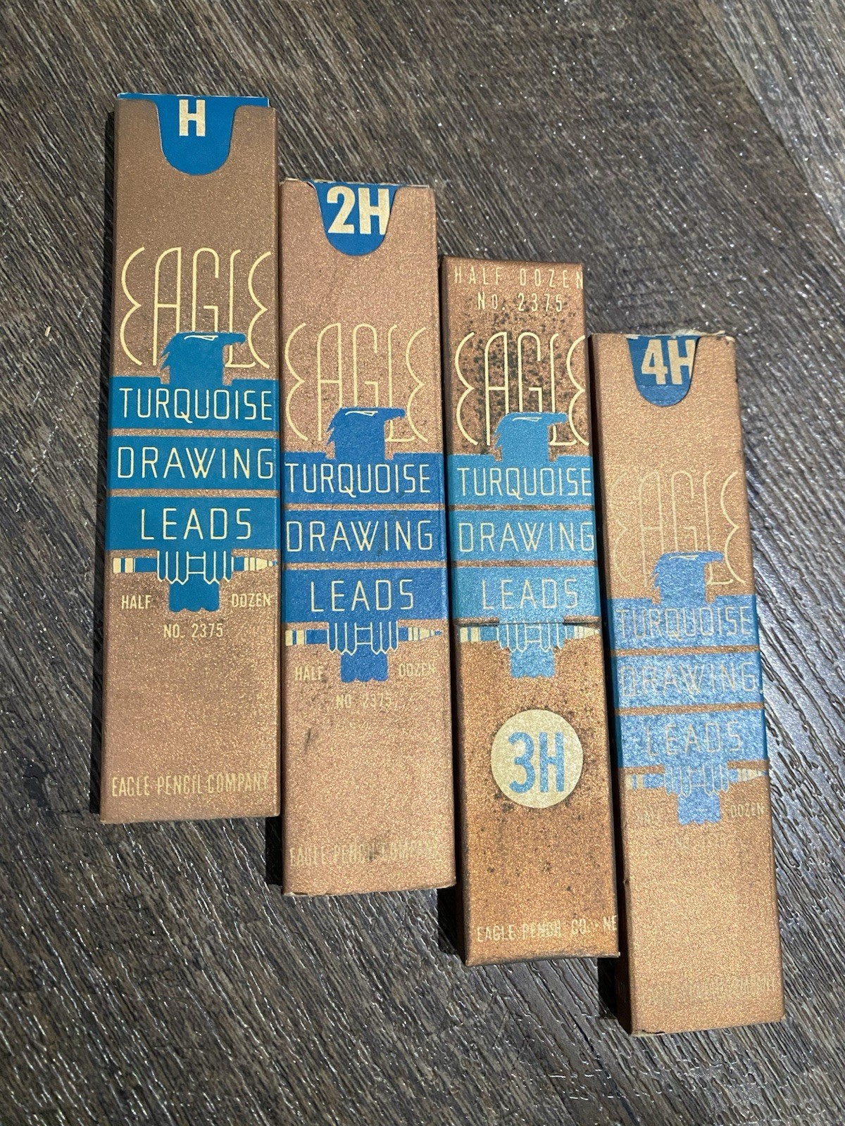 Vintage Eagle Turquoise #2375 Drawing Leads, H,2H,3H,4H. 6 unused Leads Each.