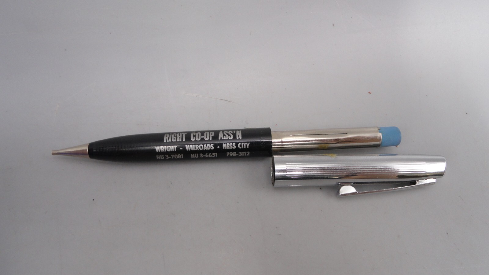 Vintage Right Co-Op Wright, Wilroads, Ness City, Kansas Mechanical Twist Pencil