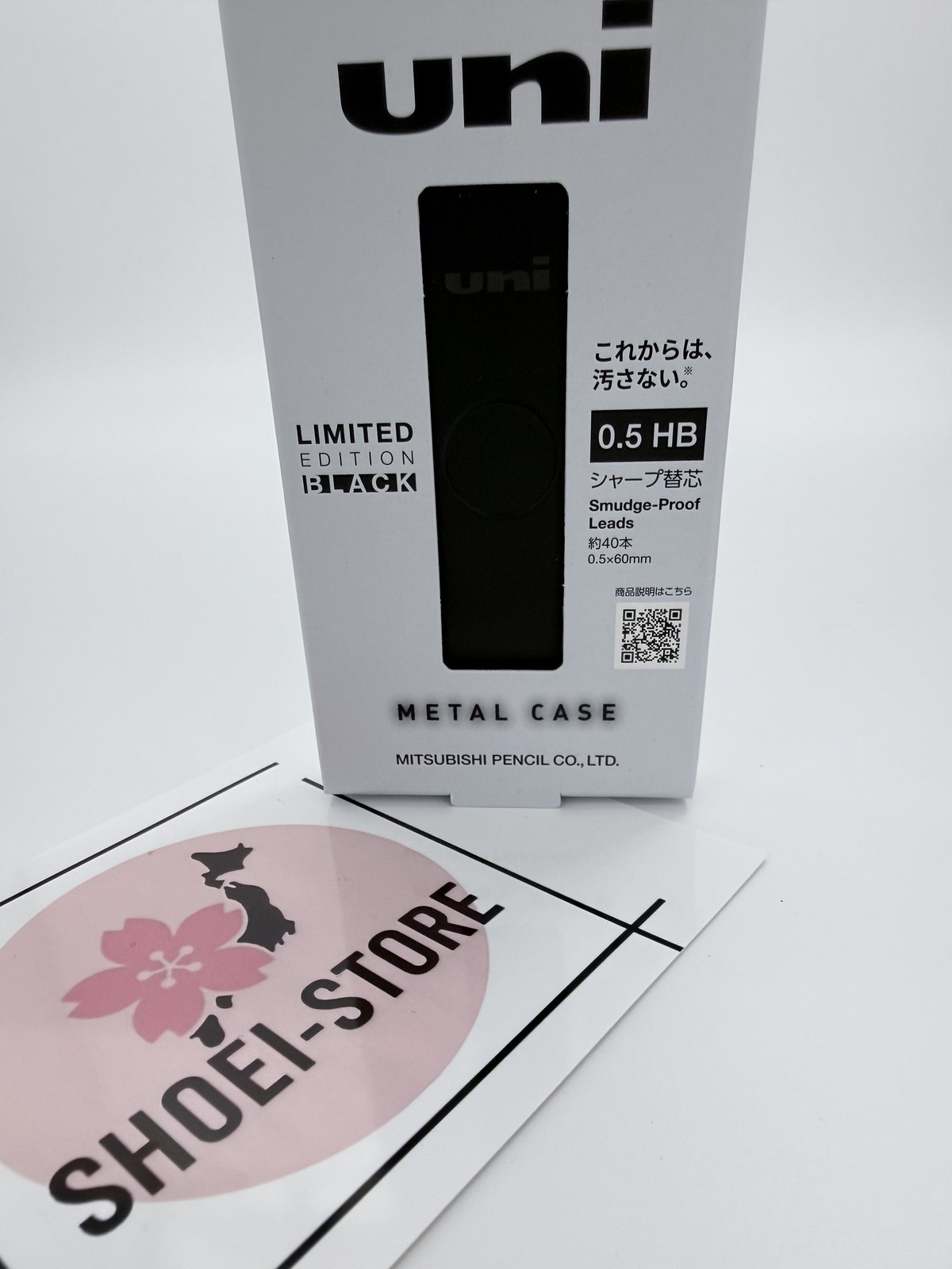 Uni 0.5 HB Lead Refill Limited Matt Black Metal Case Mitsubishi Pencil Japan NEW