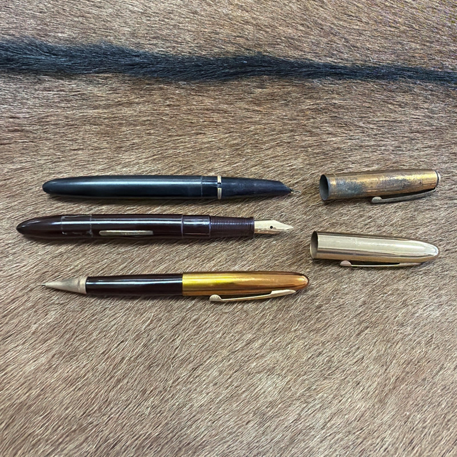 Vintage Linden Mechanical Pencil and fountain pen. Bakelite handles USA MADE