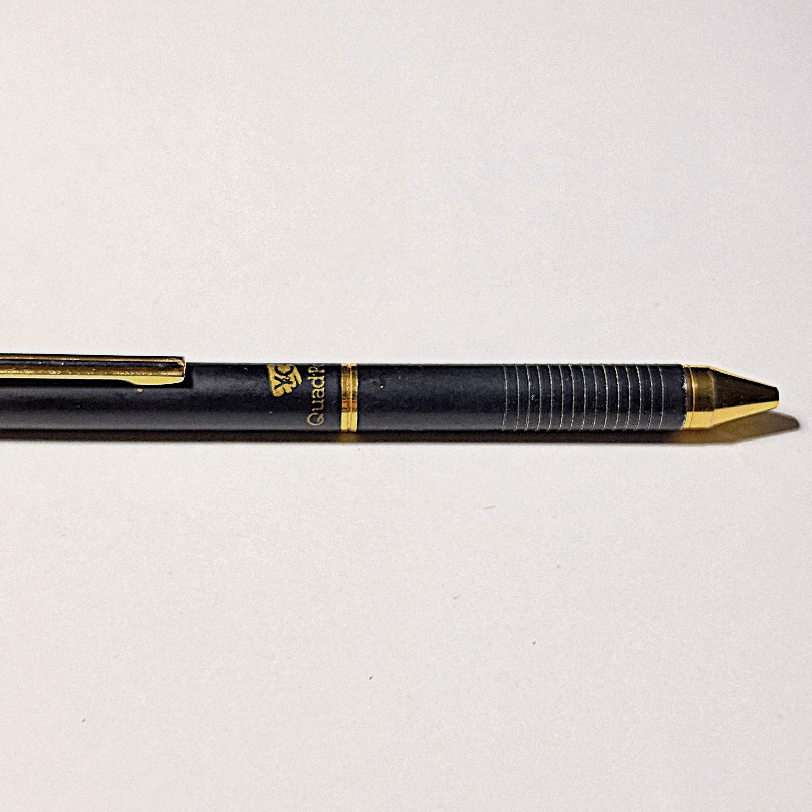 Vintage Yasutomo (Y&C) QuadPoint Mechanical Pen Pencil Black Gold Plated Japan