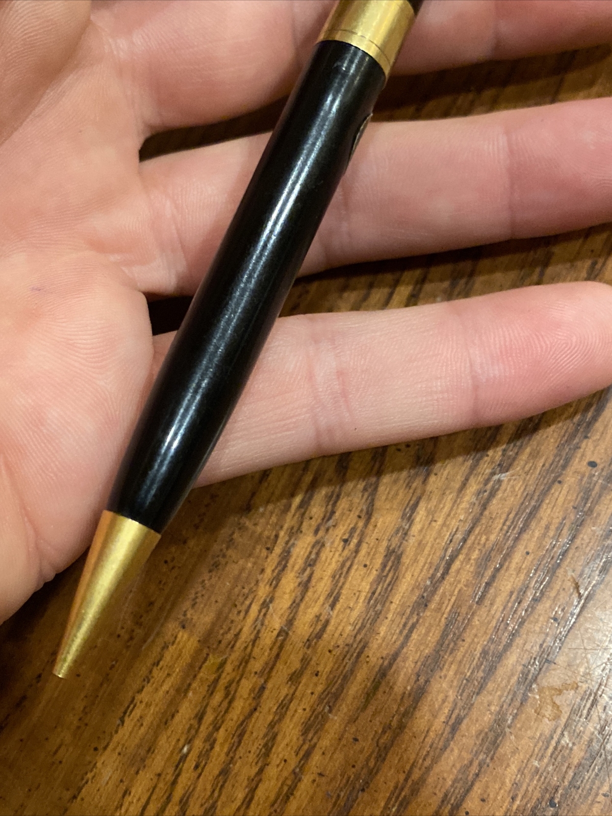 Vtg VENUS 047 G Mechanical Twist Pencil Black w Gold Tone Accents Original Label