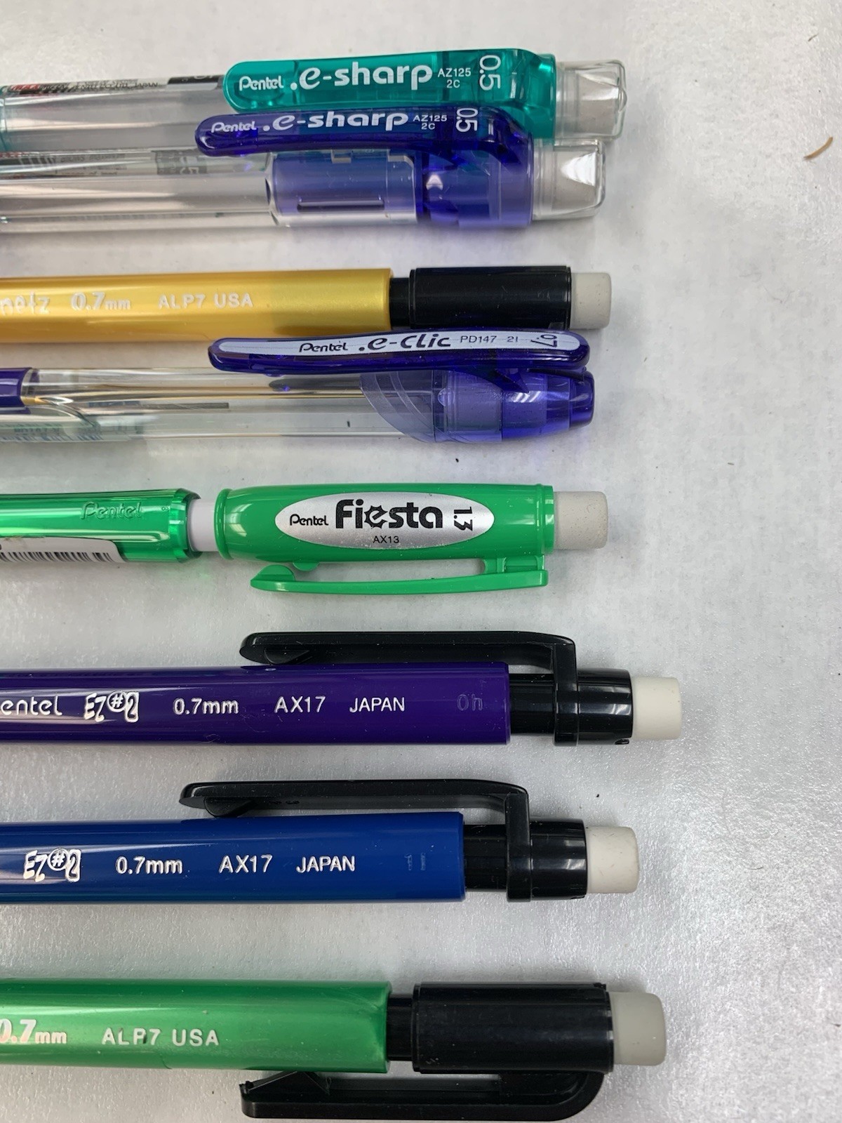 Vintage Lot of Pentel Mechanical Pencils 8pcs ALP7 AX17 AX13 AZ125 PD147 AZ125