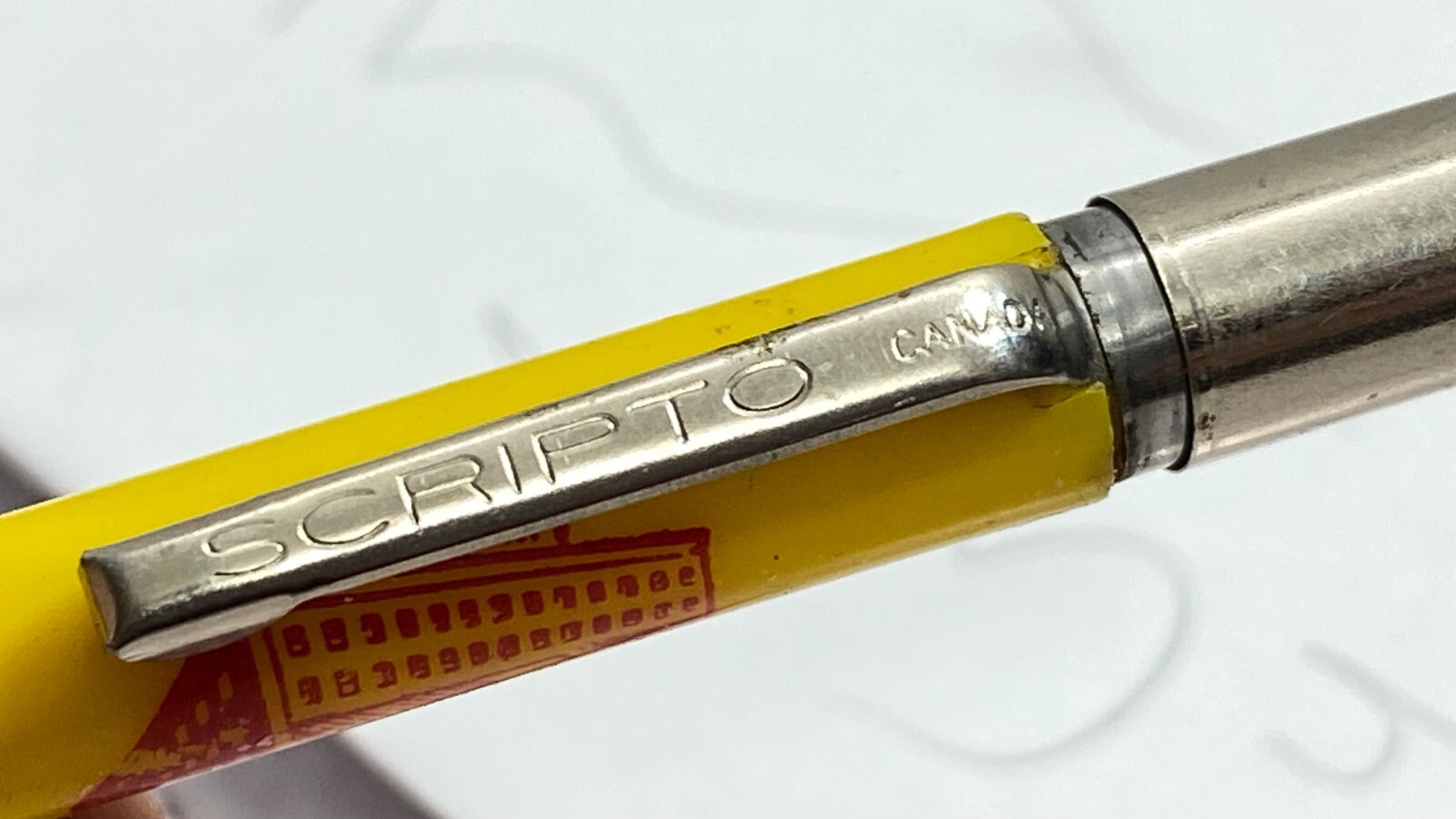 Vintage Scripto Mechanical Pencil YELLOW, made in canada