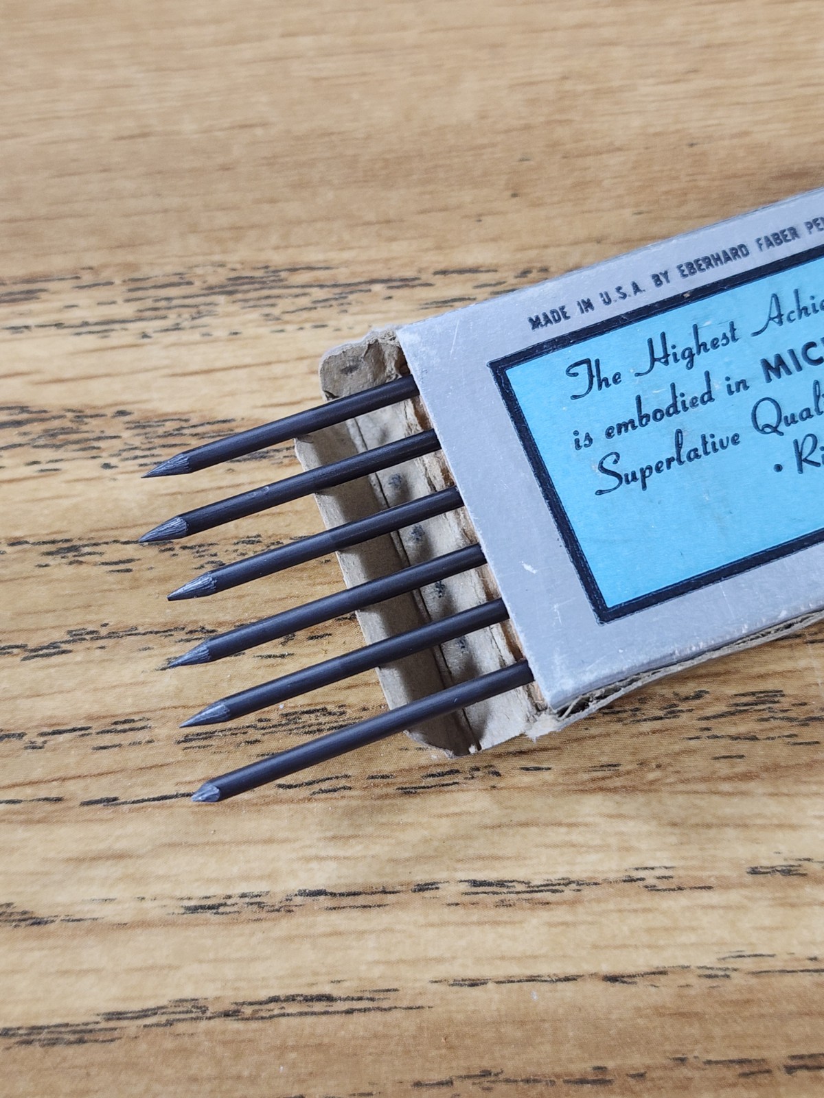 Vintage Eberhard Faber Microtomic 6100 9H 2mm Mechanical Artist Pencil 6pk Lead
