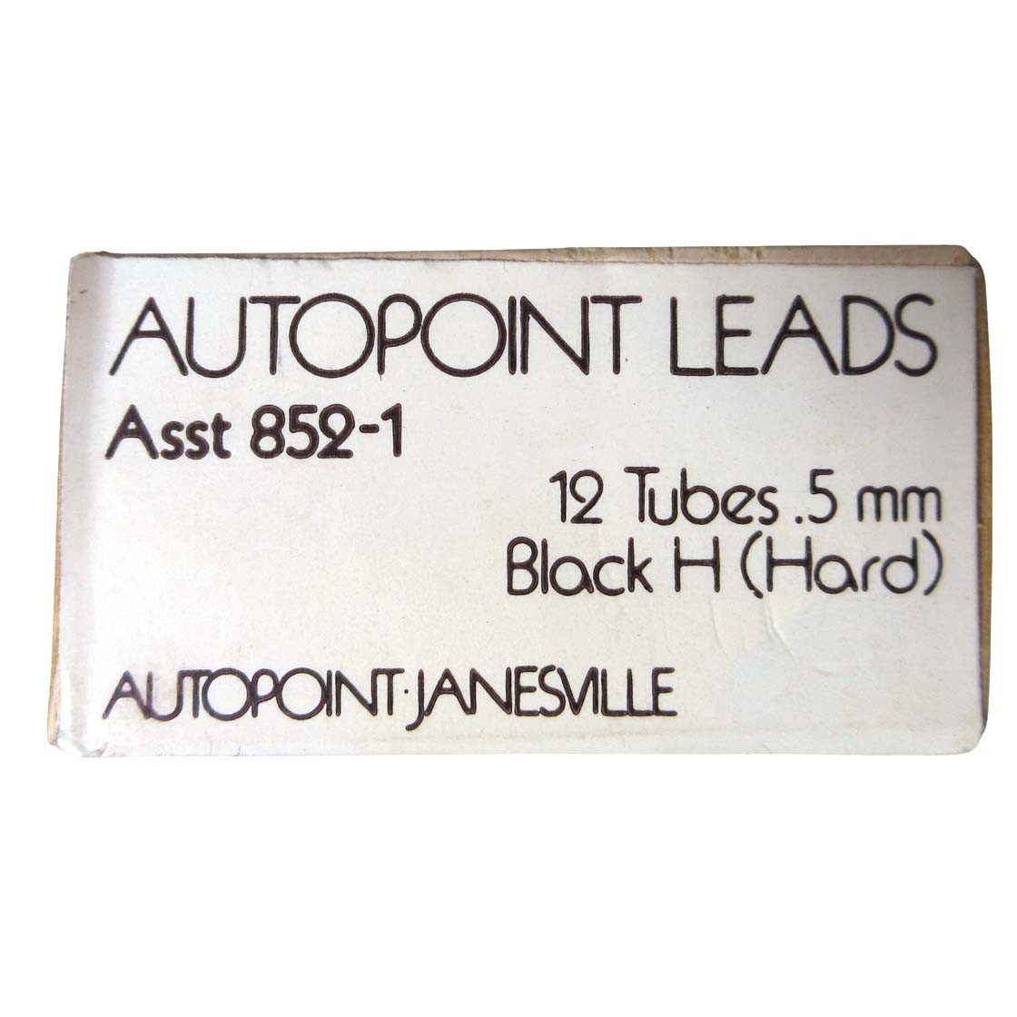 Vintage Autopoint Black Thin Leads Box of 12 Tubes .5 mm Hard 1-3/8 Inch