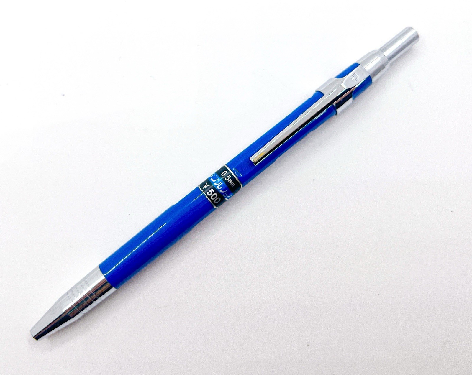 NOS Platinum Double Push Knock Mechanical Pencil Retractable Side Click Blue