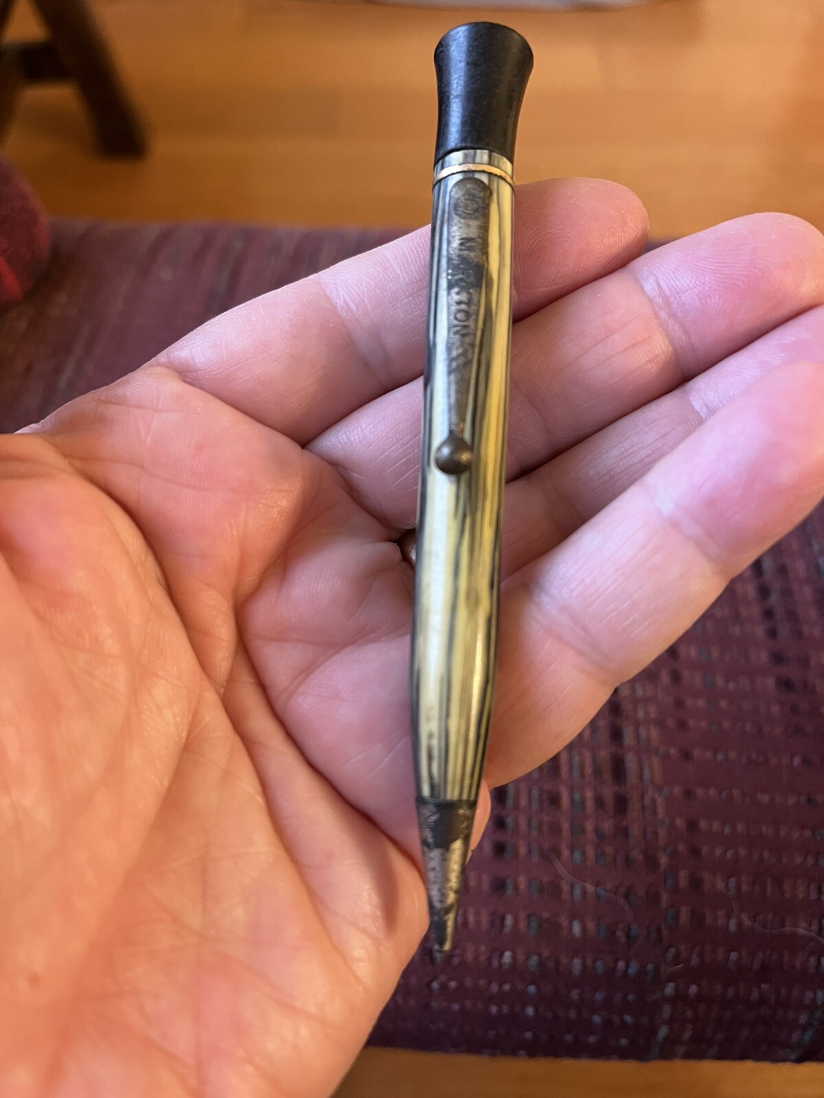 vintage marxton eclipse mechanical pencil Ex Lax Advertising black yellow