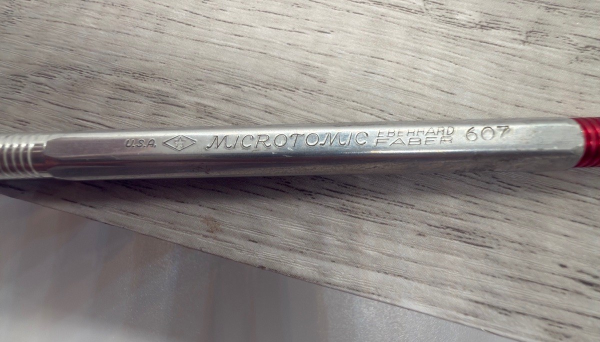 Vintage Drafting Eberhard Faber Microtomic 607 Mechanical Pencil Metal USA.
