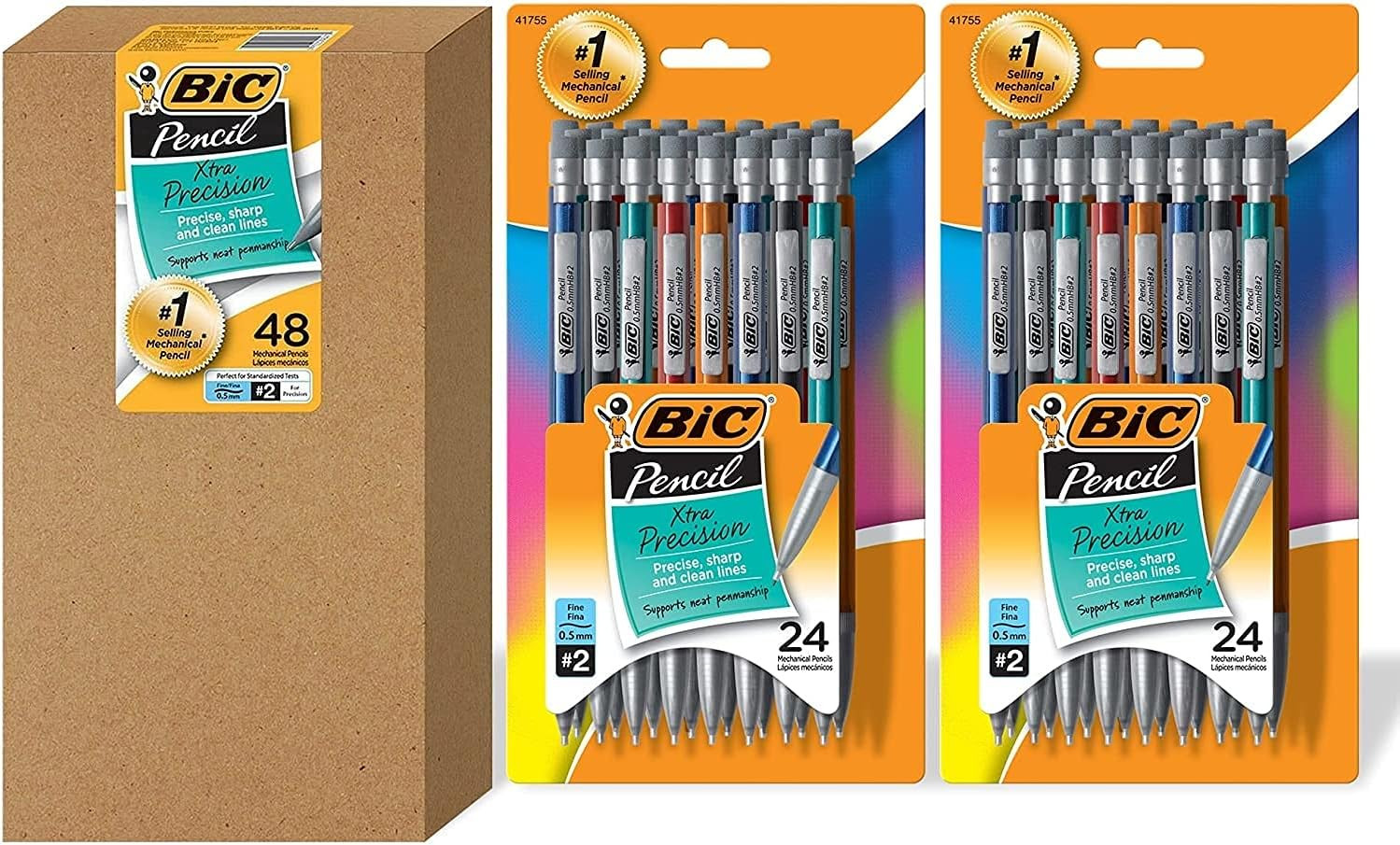 BIC Xtra-Precision Mechanical Pencil, Metallic Barrel, Fine Point (0.5Mm), 48-Co