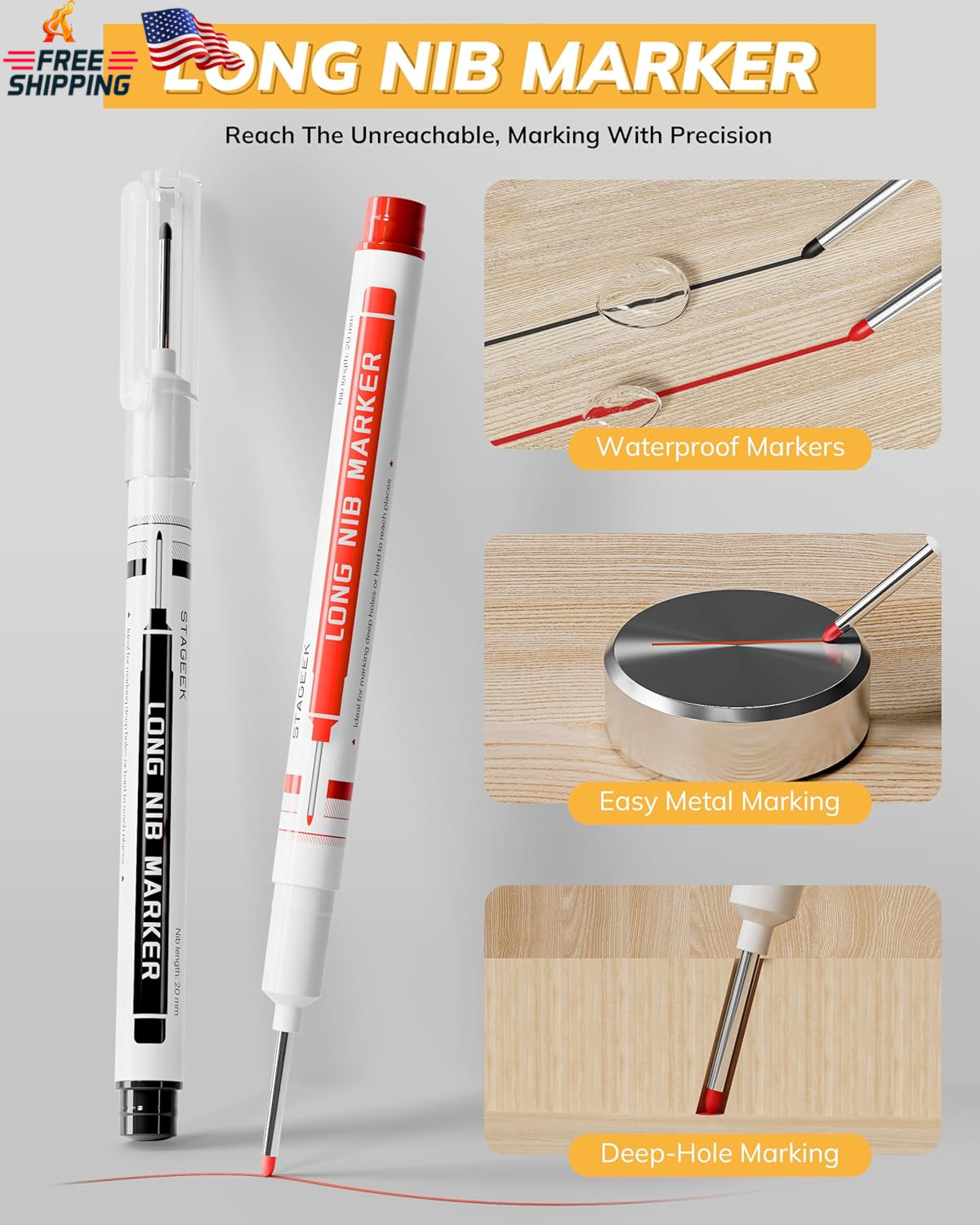 2 Pack Carpenter Pencils with Sharpener, Mechanical Carpenter Pencils with 38 Re