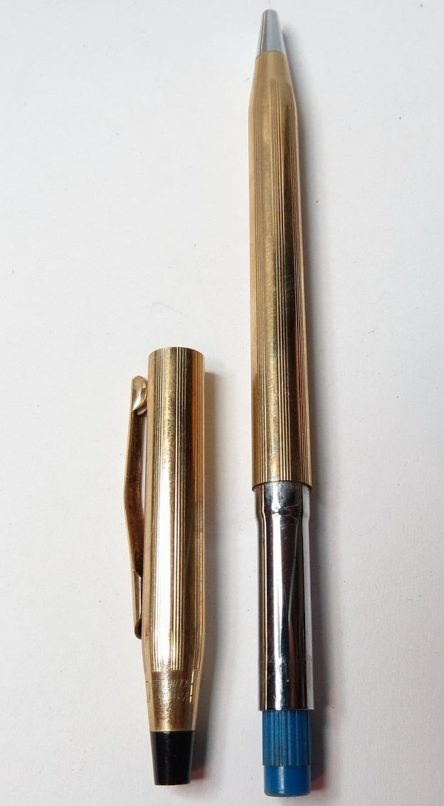 ANTIQUE CROSS YELLOW 10KT GOLD FILLED MECHANICAL PENCIL