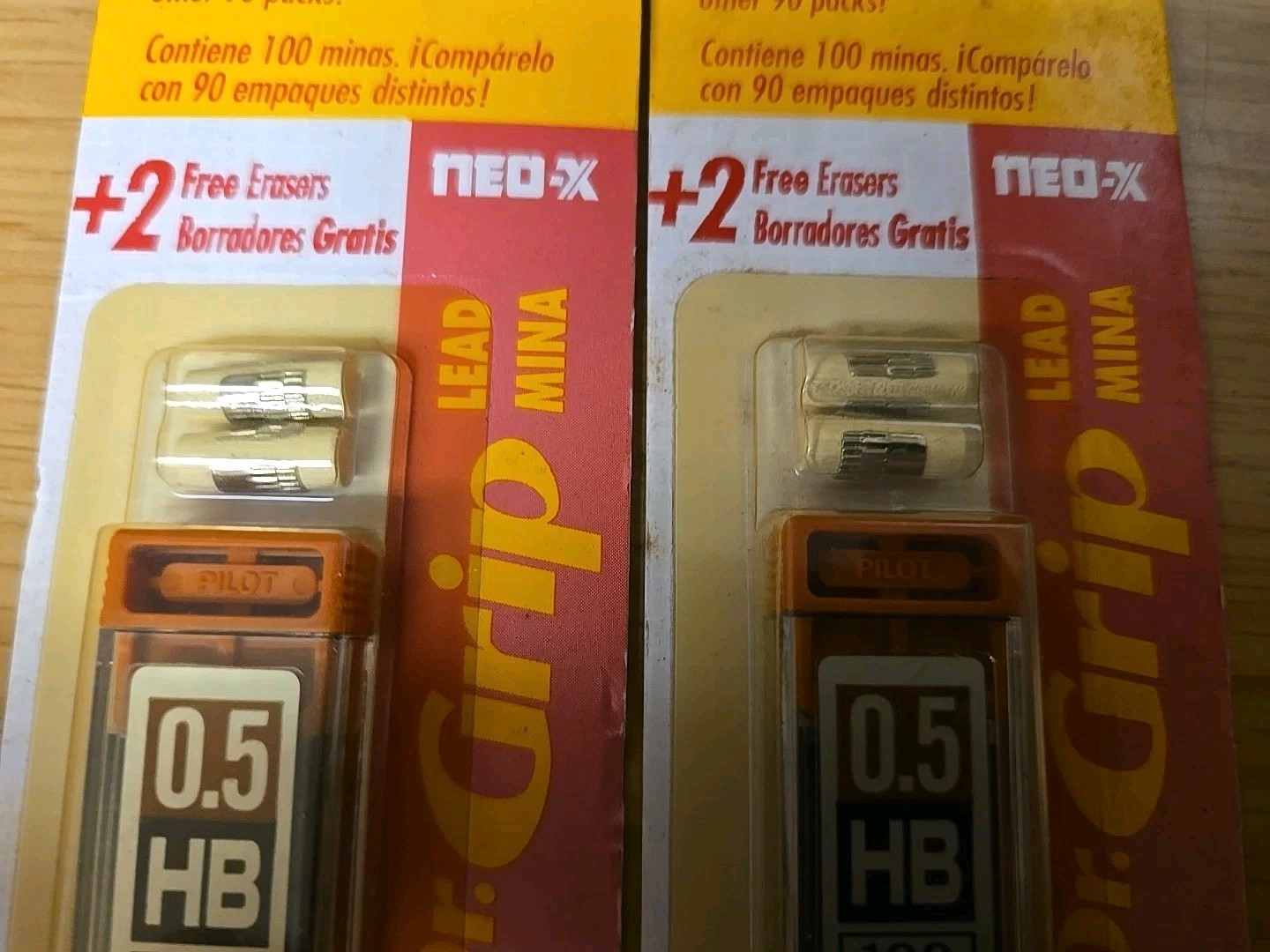 2 Pk Pilot Dr. GRIP Mechanical Pencil Lead 100 Pk Pack Plus Erasers NEW 60015