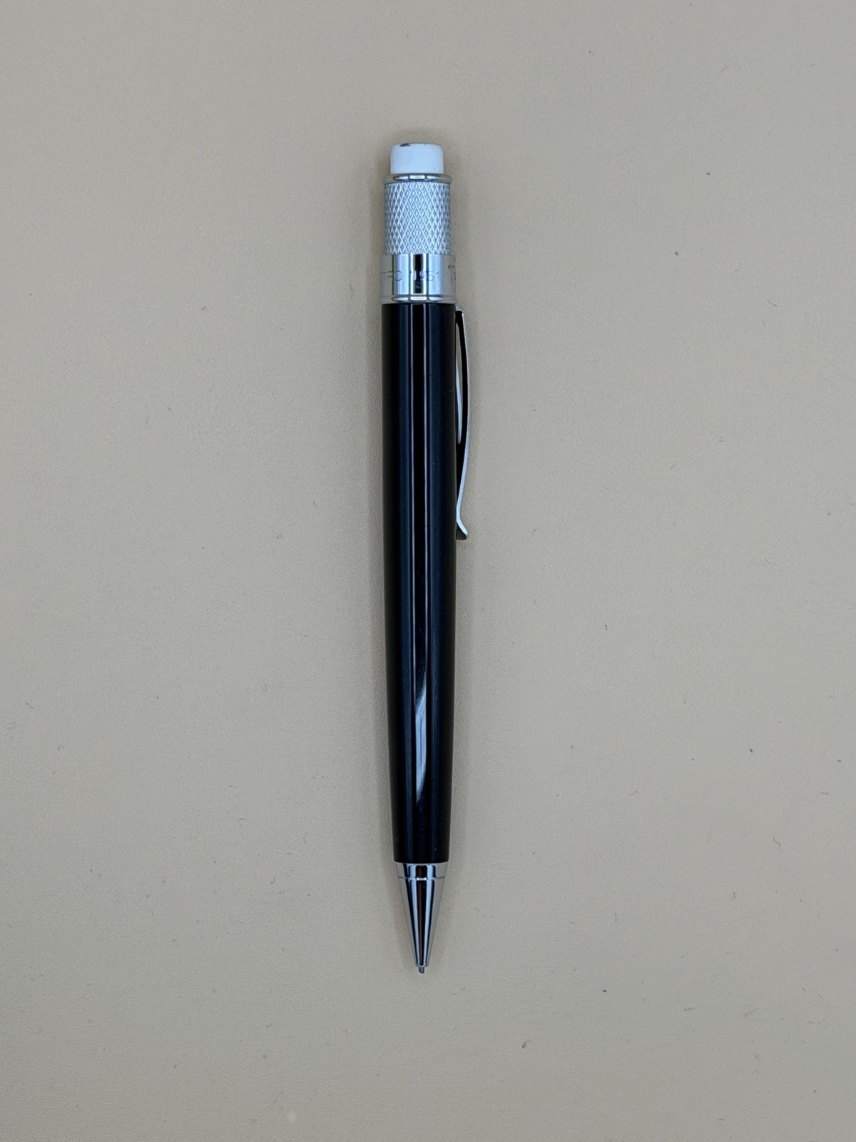 Retro 51 Tornado Black Lacquer 1.15mm Mechanical Pencil Chrome Works