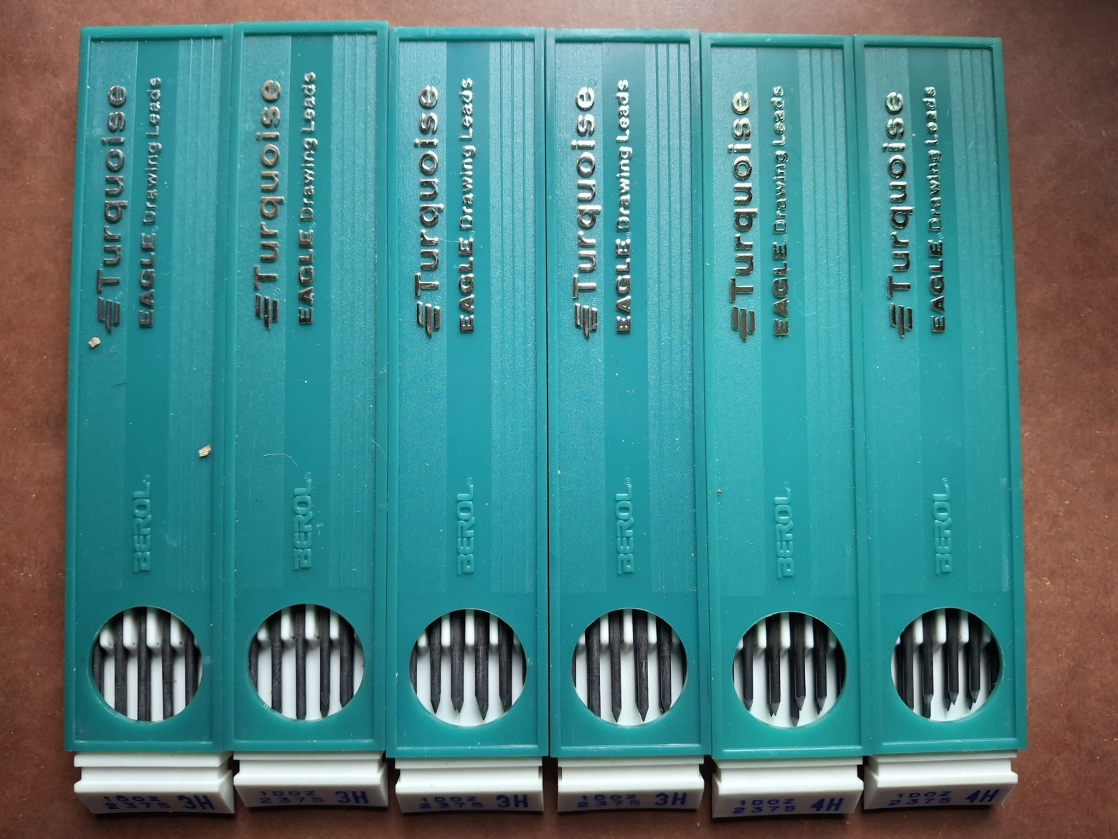 Berol Eagle Turquoise Drawing Leads – ( 4)2375 3H & (2) 2375 4H NEW