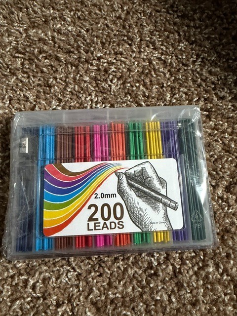 200Pcs Colored Lead Pencils 2.0 Mm Mechanical Pencil Lead 10 Unique Colored Penc