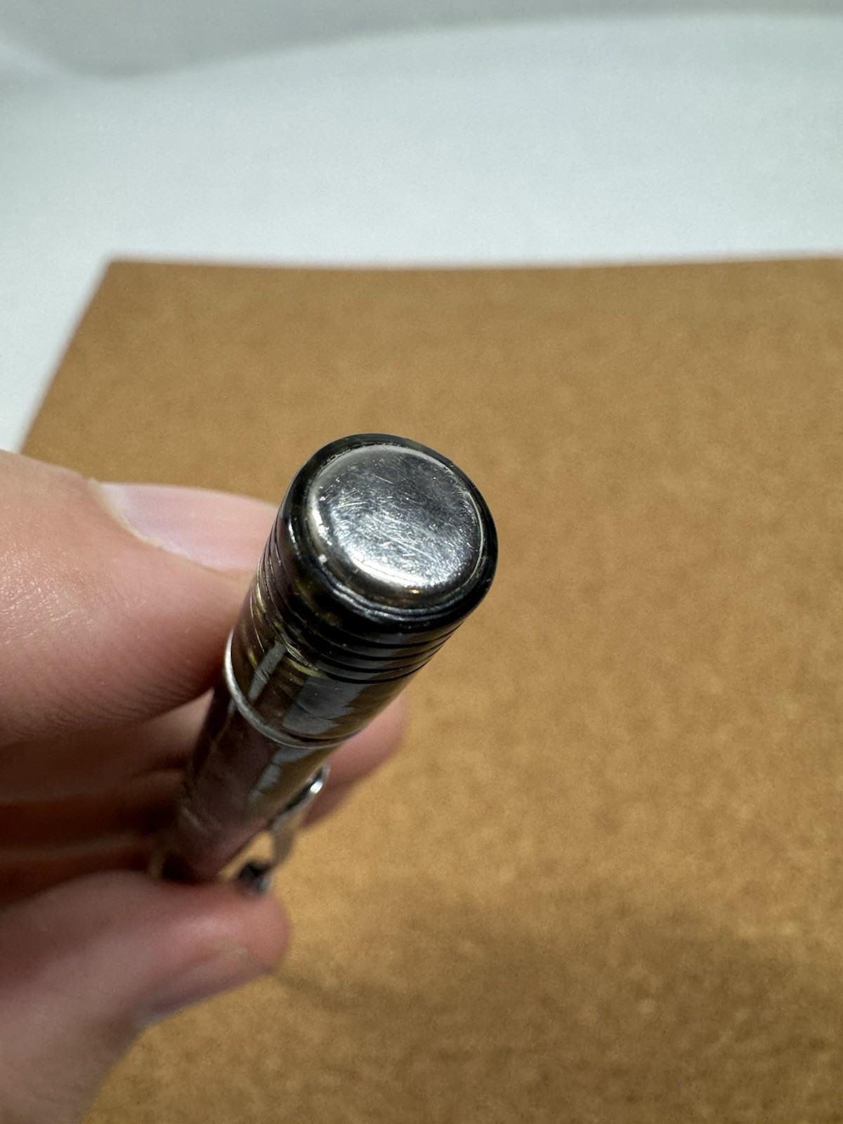 Antique Eversharp 4 Square Green Pattern Celluloid Mechanical Pencil Chrome Trim
