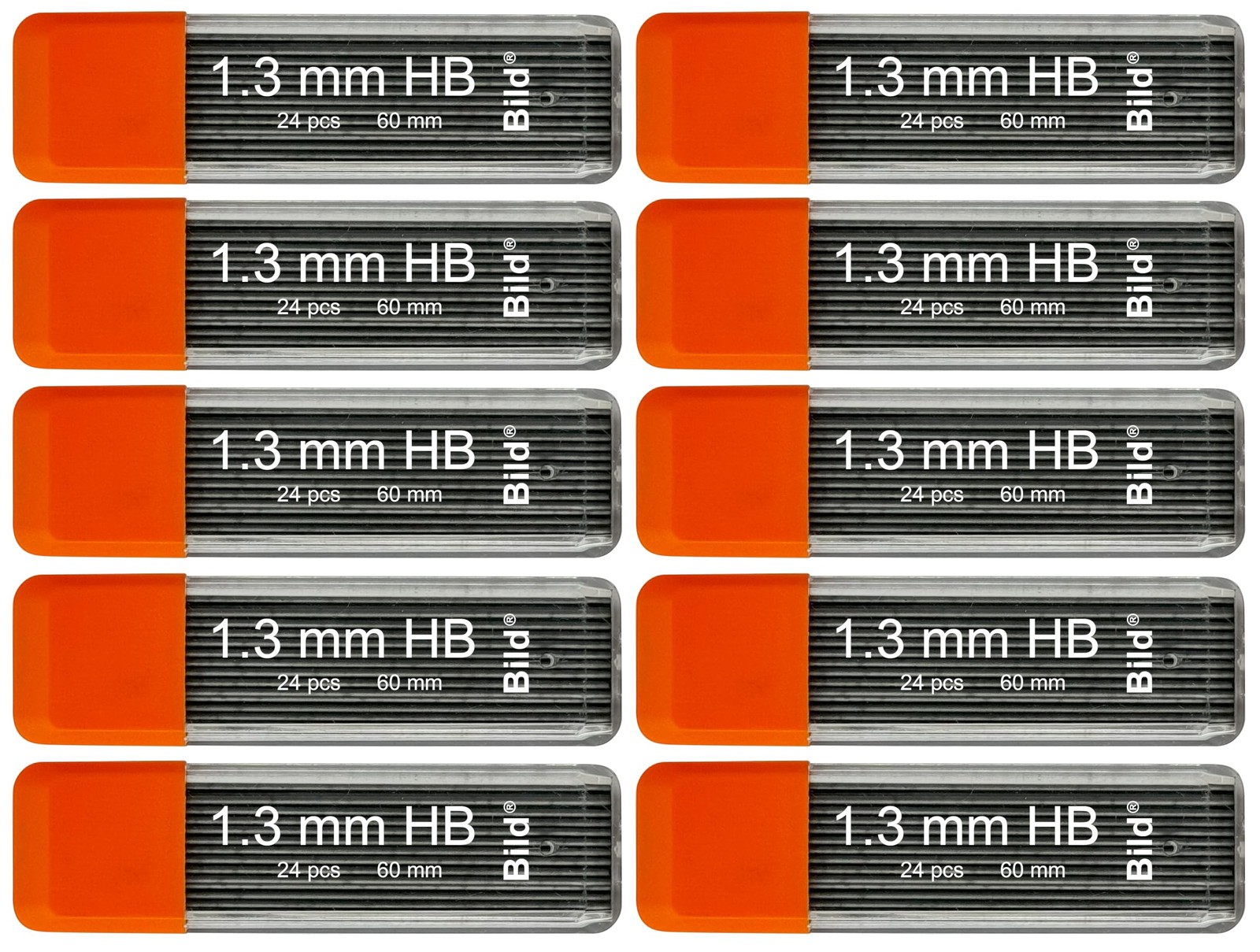 Premium Mechanical Pencil Lead Refills HB 2 Break Resistant 1.3 mm Mega