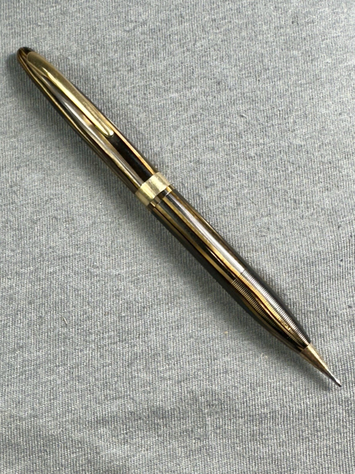 Sheaffer 400 Statesman Pencil Brown & Gold Striated Striped 0.9mm 1940’s USA