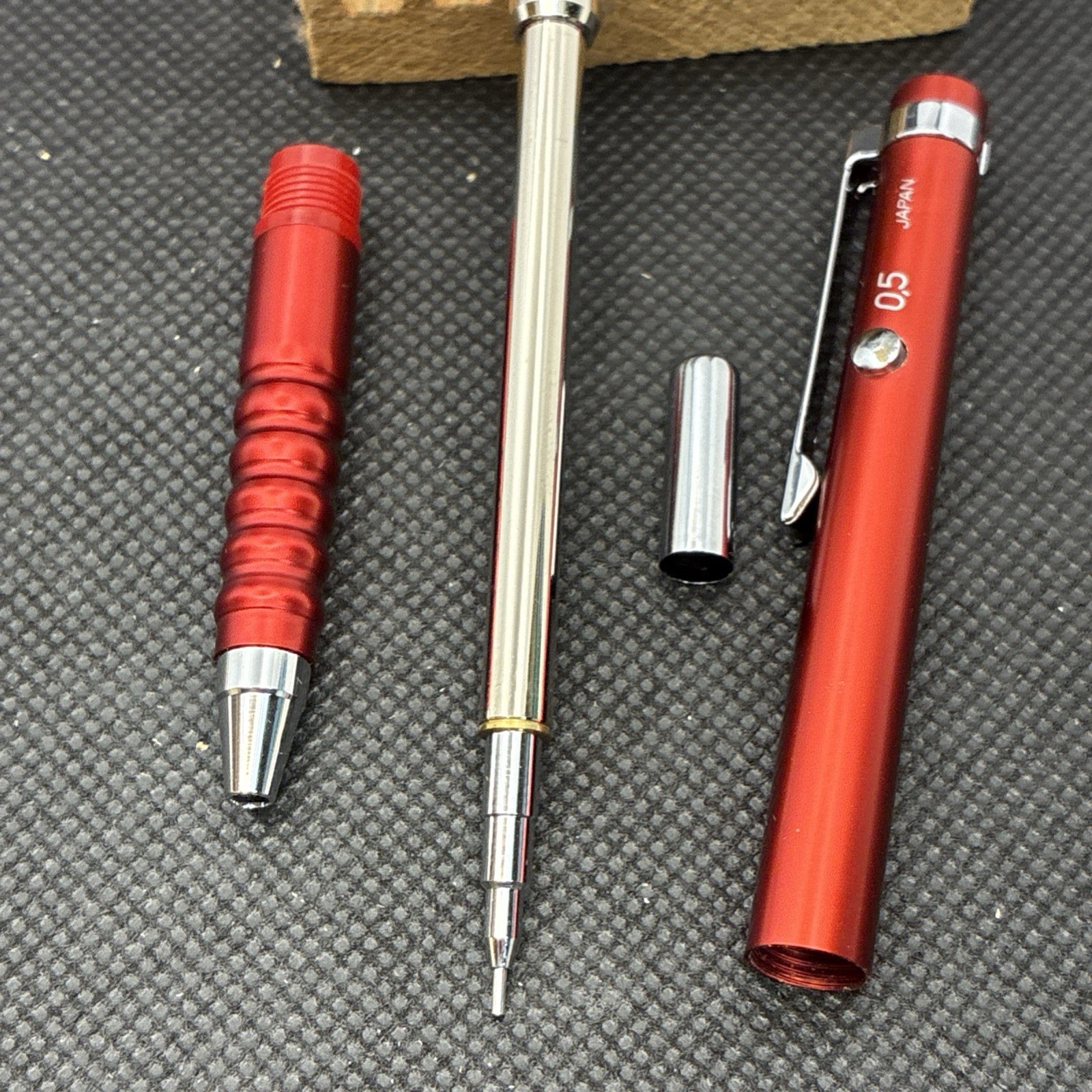 NOS Rotring 400 502 180 Red Metallic Full Metal Double Push mechanical pencil