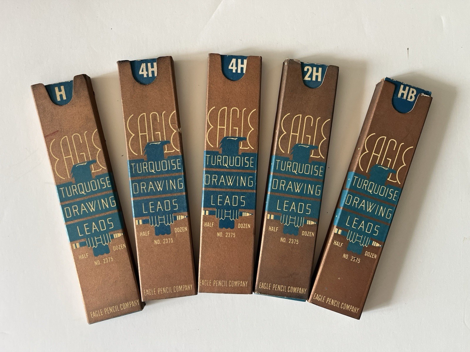 LOT Vintage Eagle Pencil Company Turquoise Drawing Leads Mechanical 4H H 2H HB