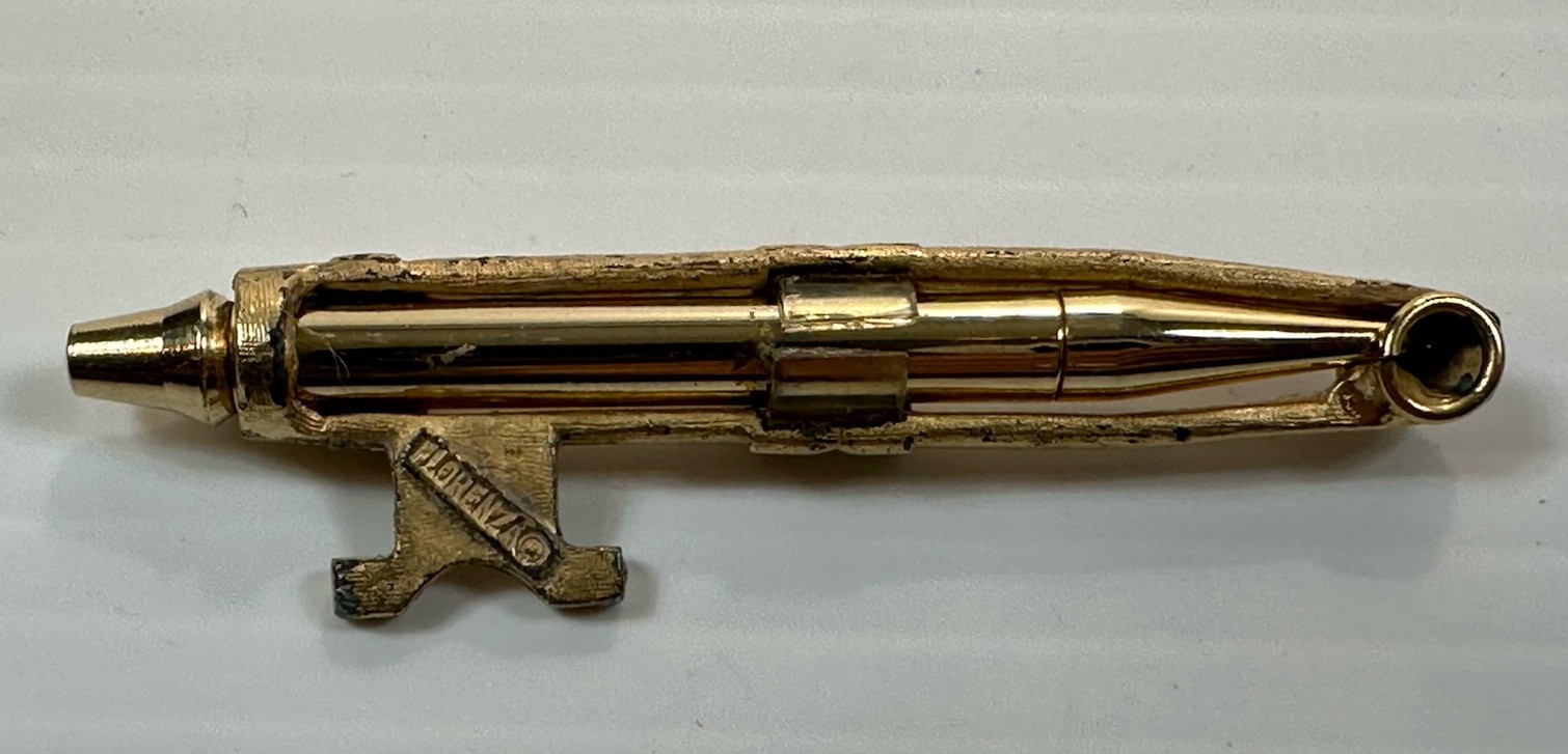 Vintage Florenza Decorative Vintage Mechanical Pencil Gold Tone Missing Parts
