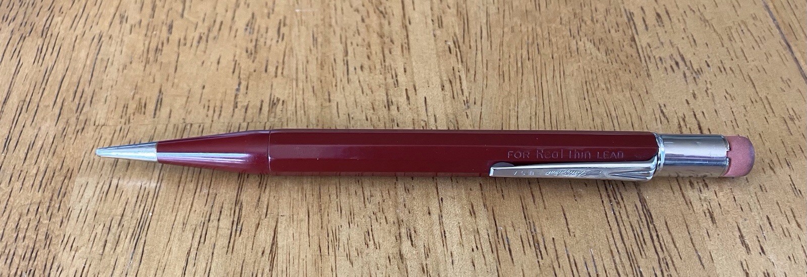 Autopoint Vintage Jumbo Mechanical Pencil Red Hexagonal Barrel Made In USA