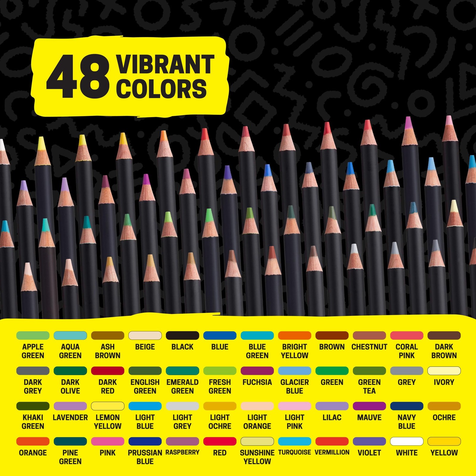 POSCA® Colored Pencils, Soft Core, 48 Count, 1 Count (Pack of 48), Assorted