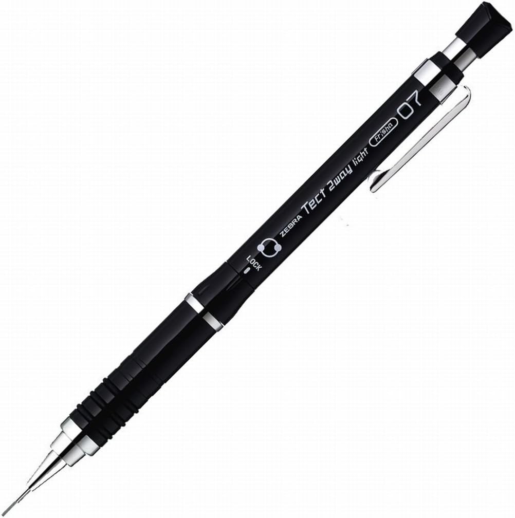 Zebra Mechanical Pencil, Tect 2way Light, 0.7mm, Pure Black (MAB42-PBK) JPN