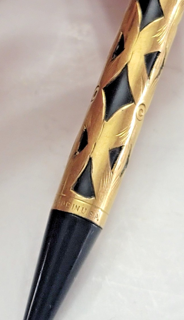 Antique WATERMAN’S gold filled Chatelaine/Short mechanical pencil art deco 1920s