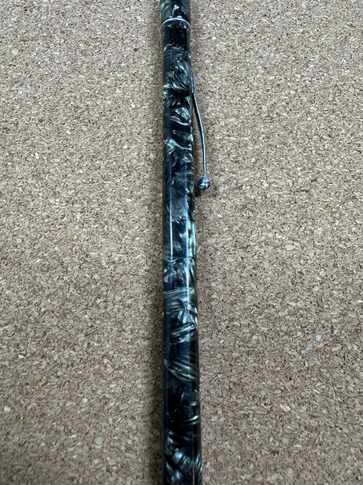 Antique Eversharp 4 Square Green Pattern Celluloid Mechanical Pencil Chrome Trim