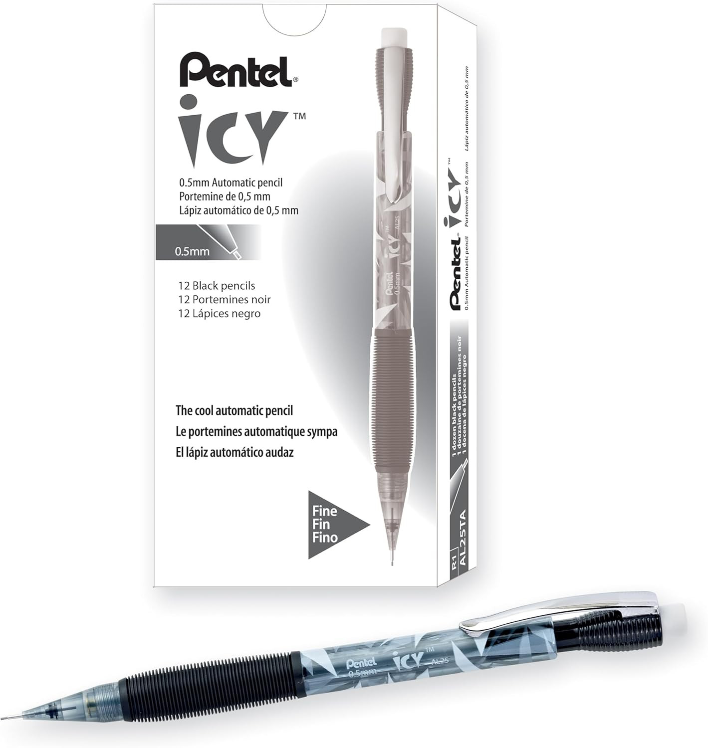 Icy Mechanical Pencil, (0.7Mm), Tinted Black Barrel, Box of 12 (AL27TA)