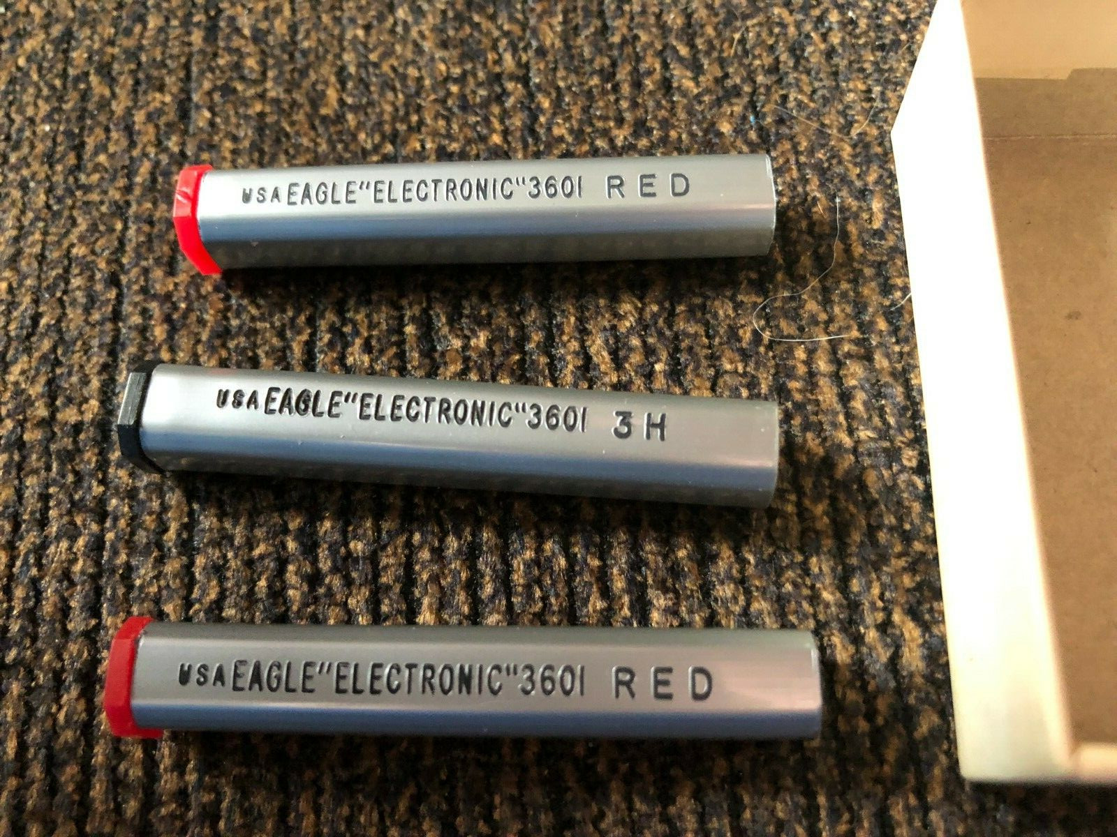 2 tubes -VINTAGE Eagle Electronic #3601 Red Thin Refill Leads 1- Black tube-BOX