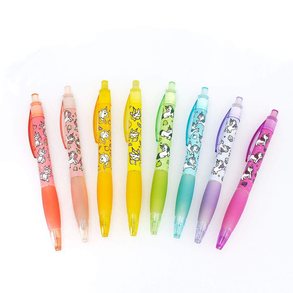 Unicorn Graphite Mechanical Pencils Pack of 8 Scented Grip Medium Point 0.7mm