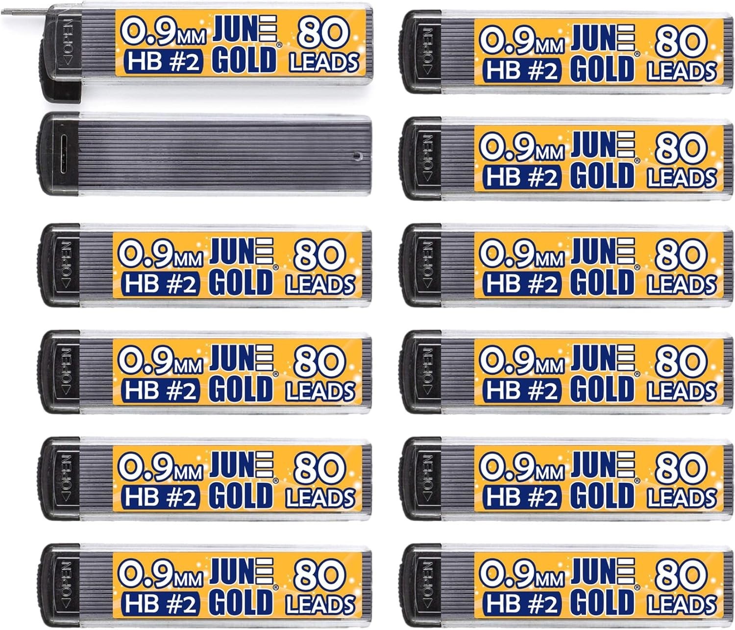 960 Pieces, 0.9 mm HB Lead Refills, 12 Dispensers, 80 Pieces Per Dispenser, B…