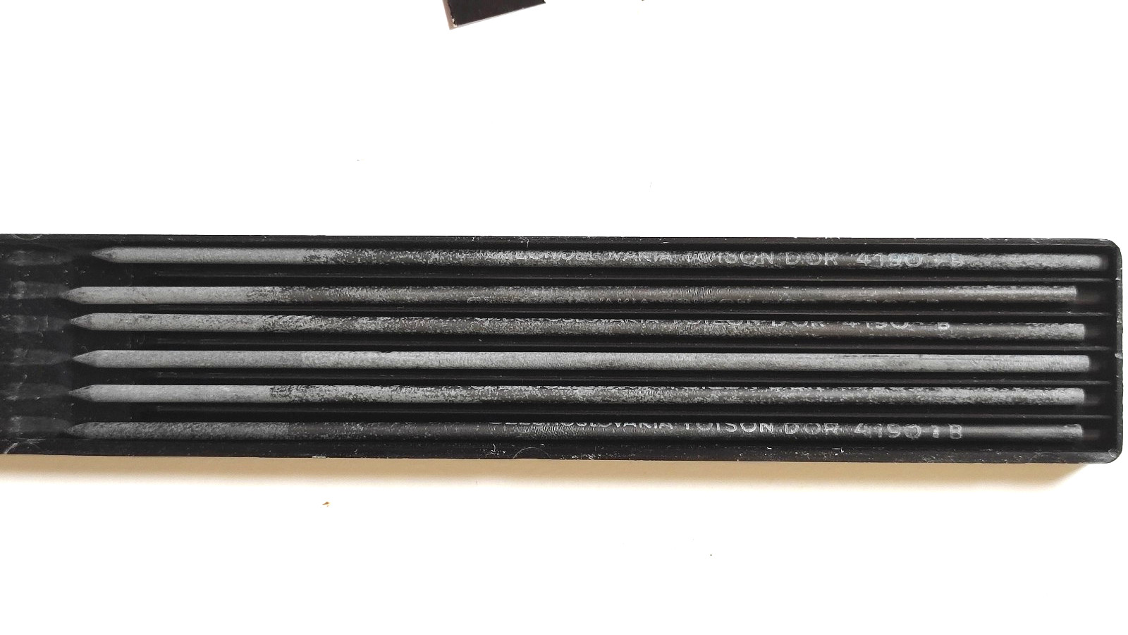 BOHEMIA WORKS Pencil Leads 4190 Set of 6 in 6 Plastic Boxes,Czechoslovakia 1970s