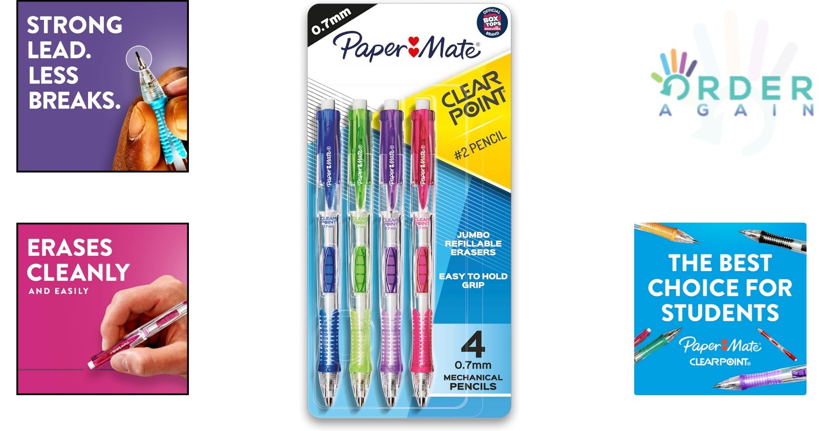 Mechanical Pencils 0.7mm HB Assorted Colors for Note Taking Drawing Art
