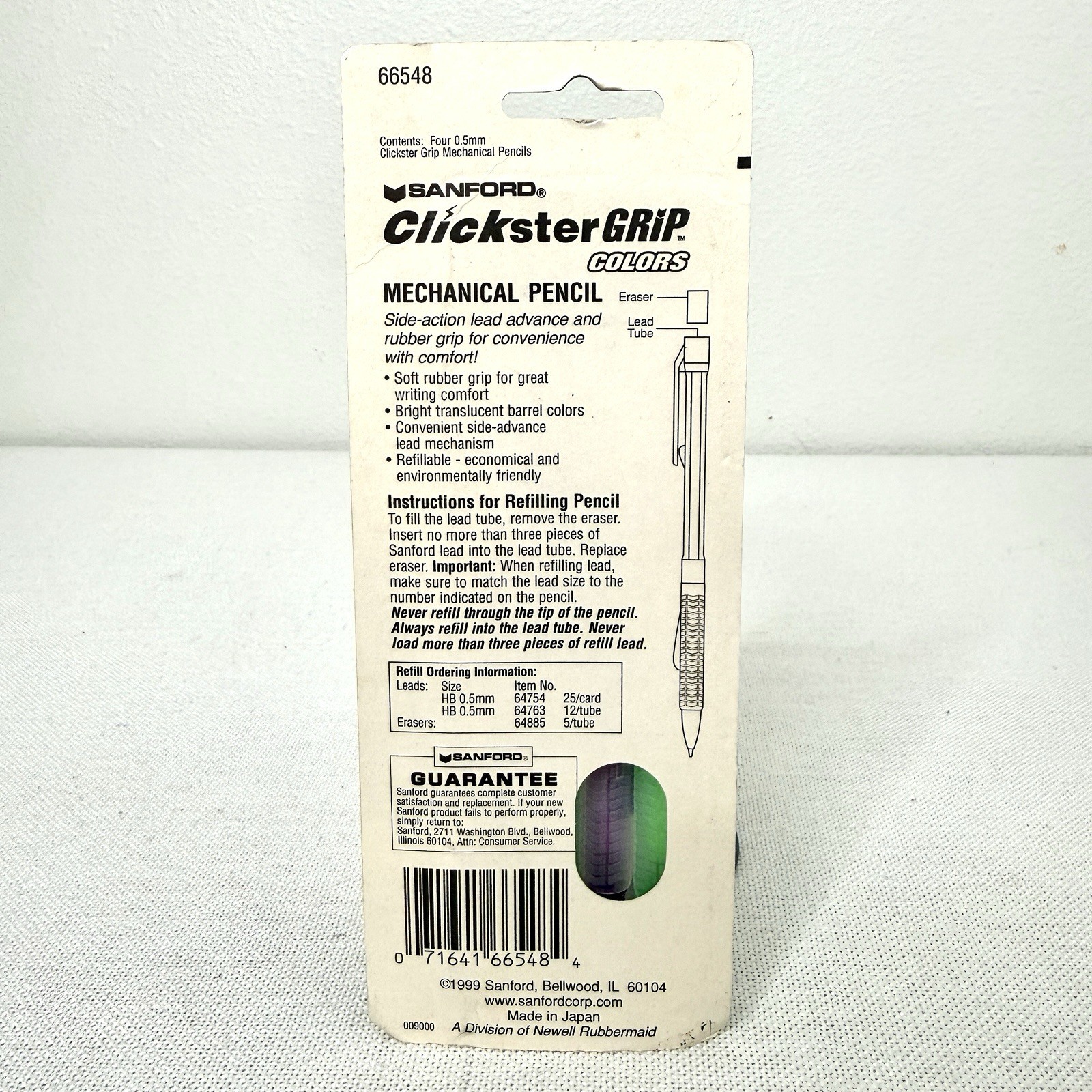 Sanford Clickster Grip Mechanical Pencil 0.5mm Colors 4 Pack New 66548