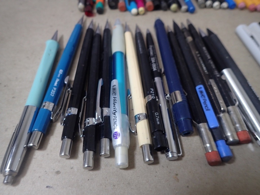 Large Lot Vintage Pencil Lead Holders, Mechanical Pencils & Eraser Pens