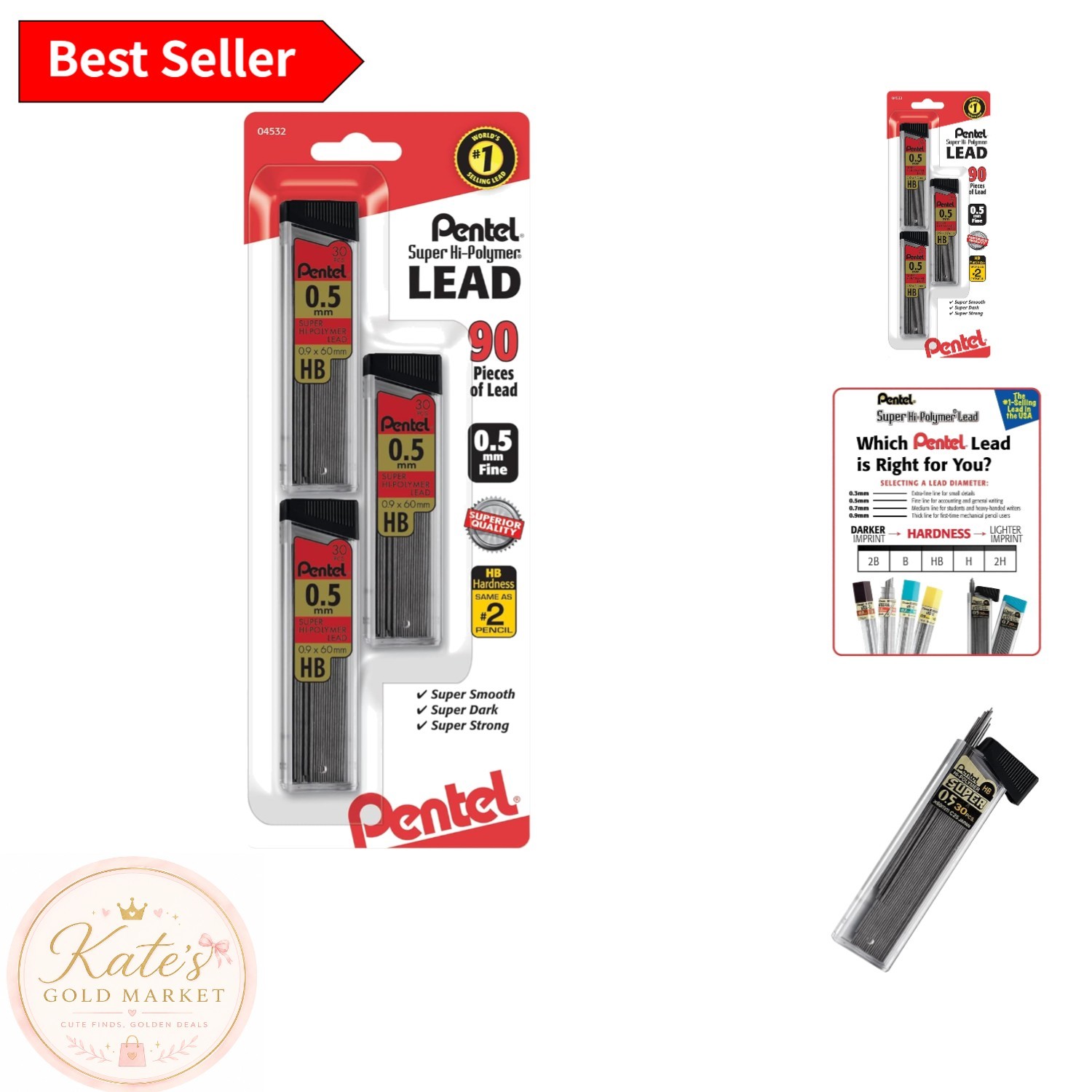 0.5mm Super Hi-Polymer Lead Refills – Pack of 90 for Mechanical Pencils