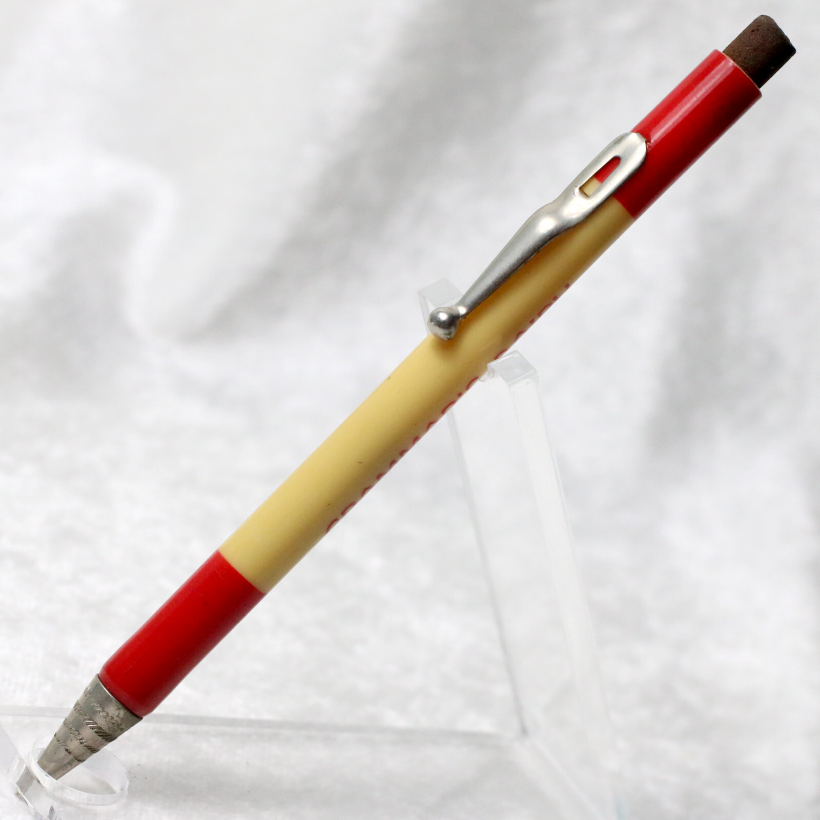 VTG 1930’s Red & White GRAMMAR’S DAIRY Salinas Kans Lipic L-66 Mechanical Pencil