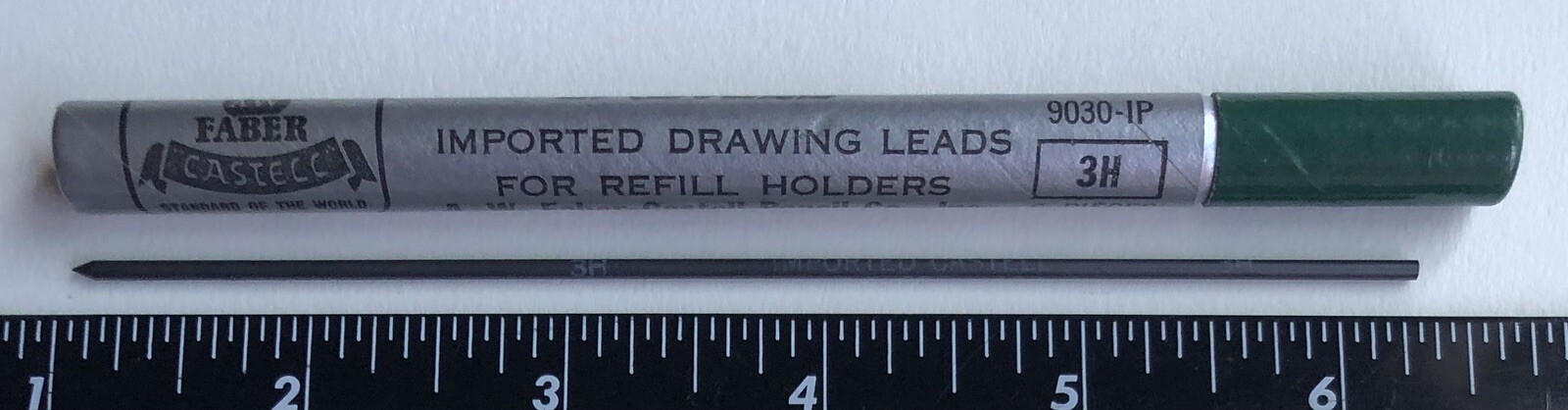 Vintage A. W. Faber Castell Drawing Lead 3H 2mm 6 Pack Tube Germany