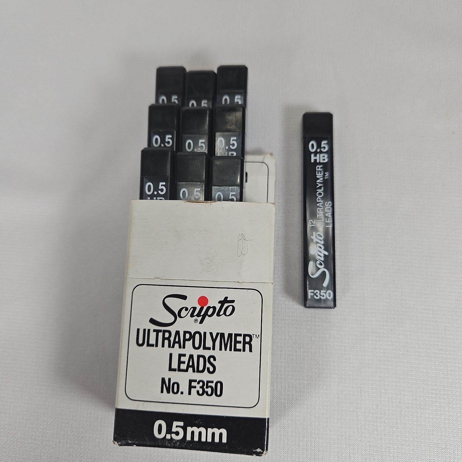 Vintage Scripto Ultrapolymer Pencil Lead Refill .5mm Lot of 10 Tubes x 12 #F350