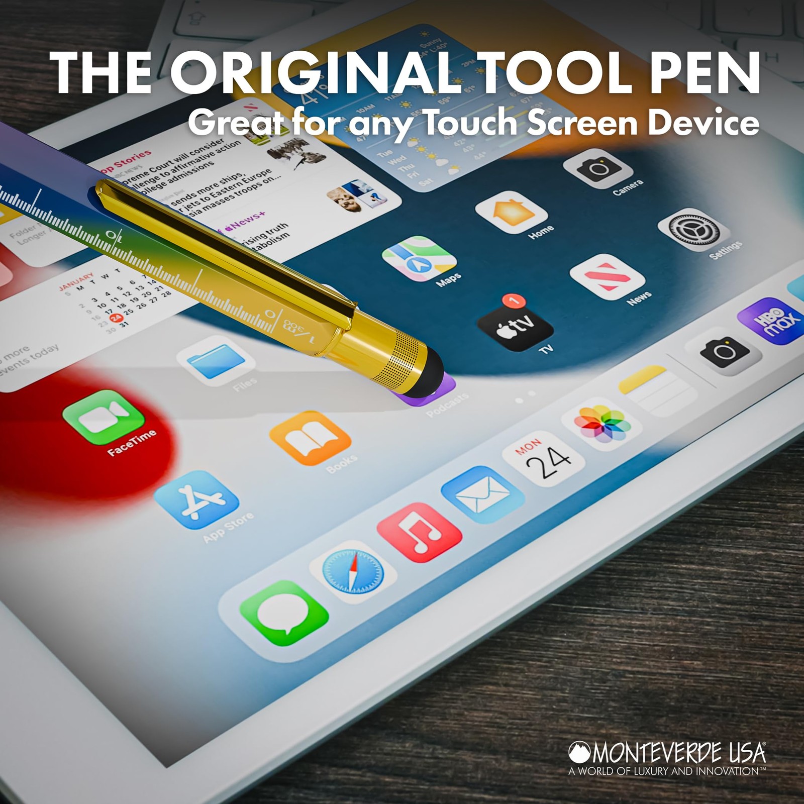 USA 9-in-1 Tool Mechanical Pencil in Rainbow – PVD-Coated Multifunctional Pen…