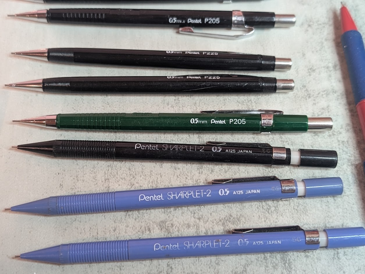 Lot of 11 Vintage Pentel Mechanical Pencils P205 P225 Sharplet-2 Gizmo