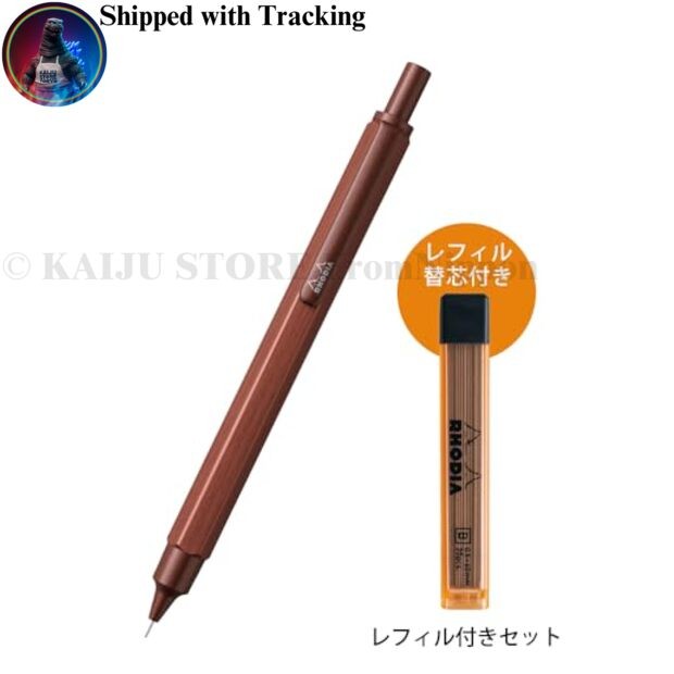 Rhodia Mechanical Pencil Script Refill Set 0.5mm Hexagonal Barrel Aluminum Body