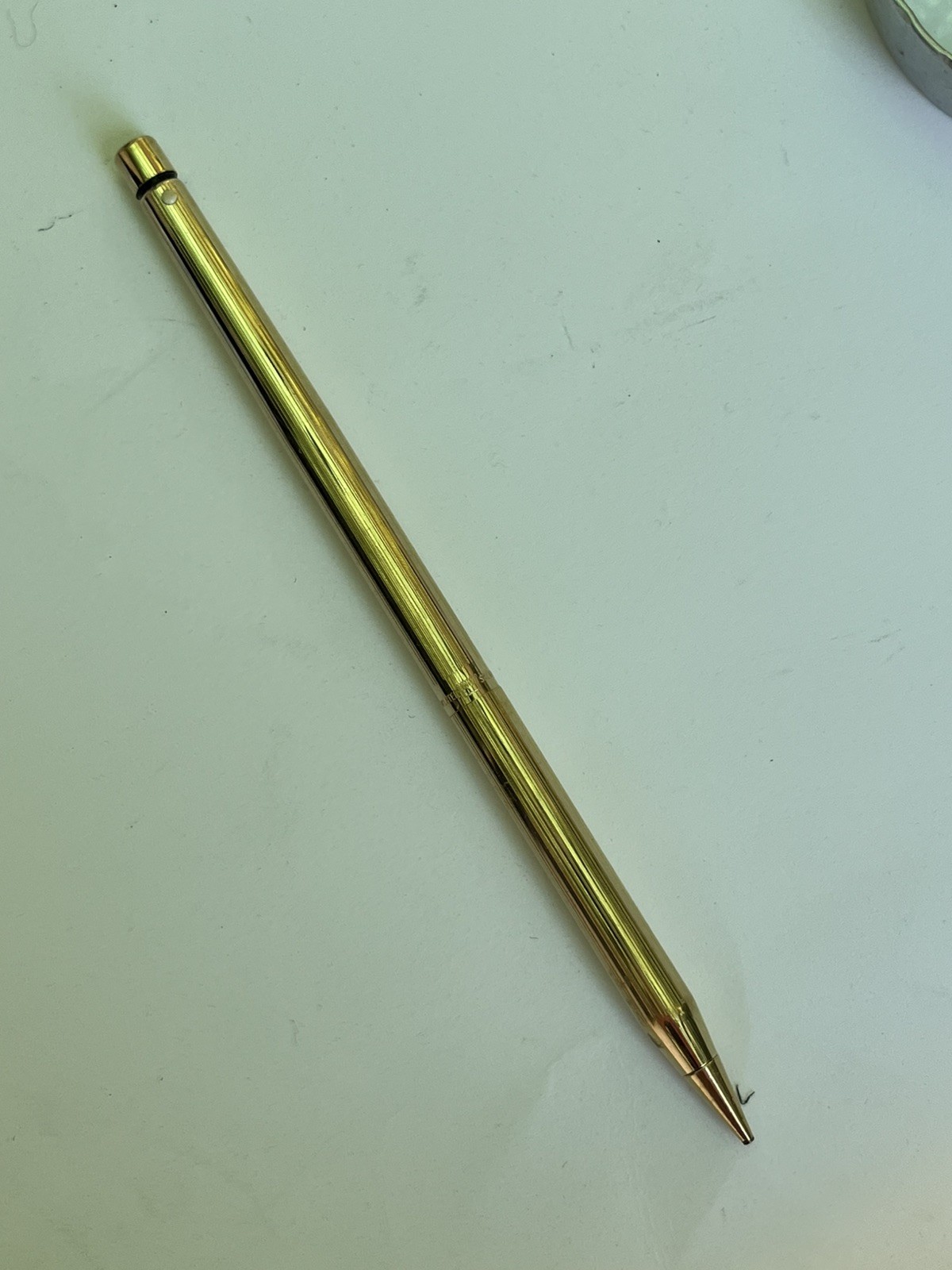 Sheaffer Vintage Slim White Dot Gold Electroplate Desk Pencil. 9mm