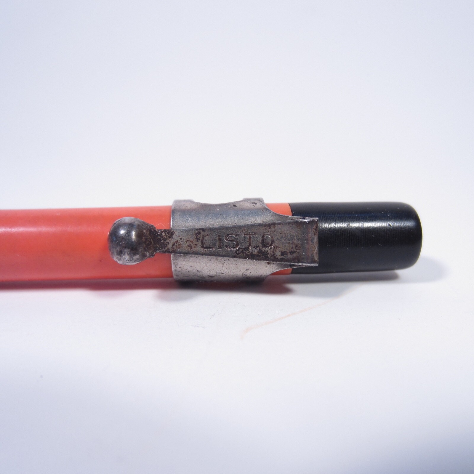 Vintage Antique Listo “Center Turn” Mechanical Pencil Orange Black Gold No 20?