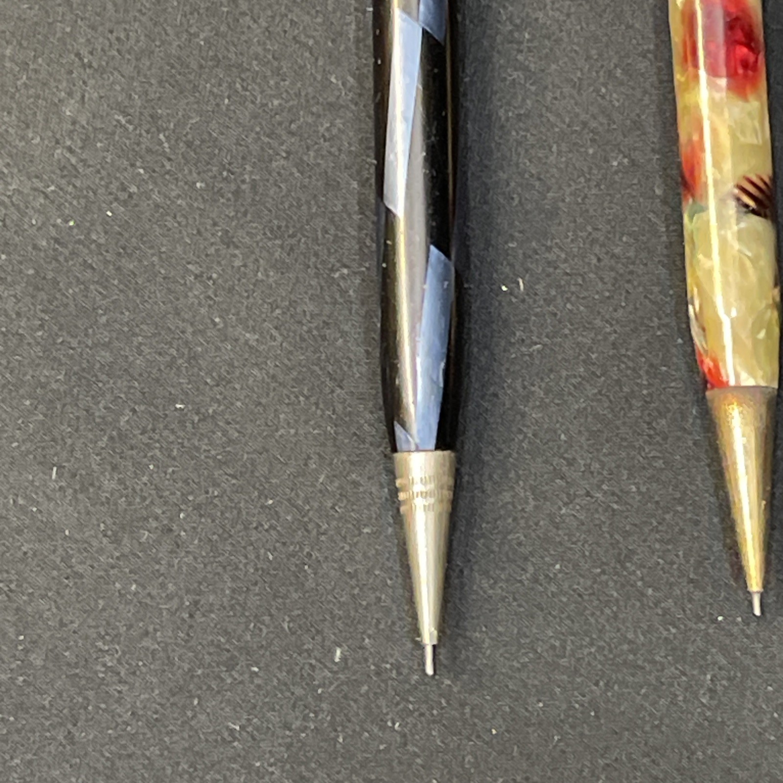 Vintage 1940s-50s Eversharp Black & Blue, Champion Multi-Color Celluloid Pencils